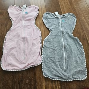 Pair of Love to Dream Swaddle Up sleep sacks size small